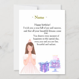 Invitación Magnética Elegant Birthday Card for Her – Personalized Greet