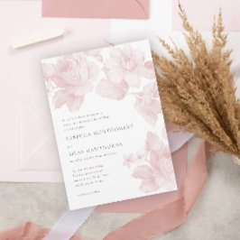 Invitación Magnética Elegant Botanical Floral Wedding