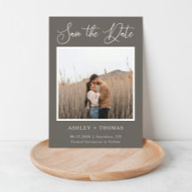 Elegant Calligraphy Rustic Wedding Photo