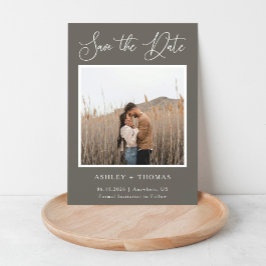 Invitación Magnética Elegant Calligraphy Rustic Wedding Photo