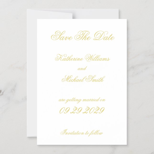Invitación Magnética Elegant Script Isla Cítrico Boda Guardar la Fecha (Anverso)