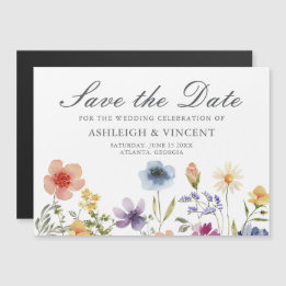 Invitación Magnética Elegant Spring Wildflowers Save the Date