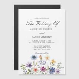 Invitación Magnética Elegant Wildflower Spring Wedding