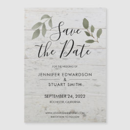 Invitación Magnética Elegante acuarela botánica hojas boda foto