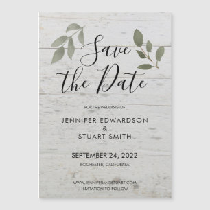 Invitación Magnética Elegante acuarela botánica hojas boda foto