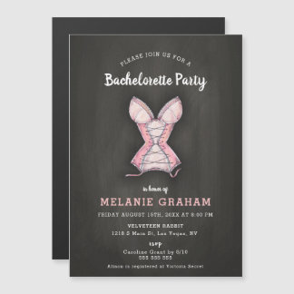 Invitación Magnética Elegante bachillerato de color rosa