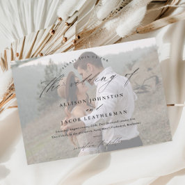 Invitación Magnética Elegante Boda de Escritura Fotográfica