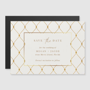 Invitación Magnética Elegante Boda de Oro salva la fecha
