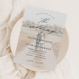 Invitación Magnética Elegante Boda de superposición de foto manuscrita