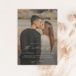 Invitación Magnética Elegante Boda de superposición de foto manuscrita