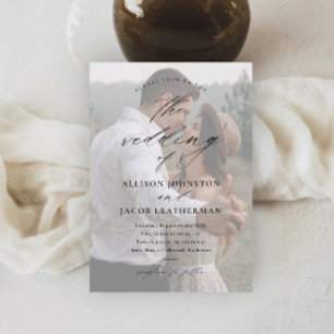 Invitación Magnética Elegante Boda de superposición de foto manuscrita