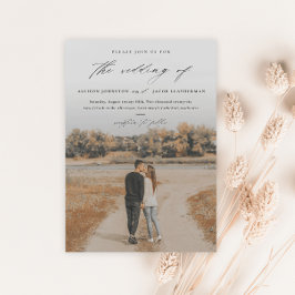 Invitación Magnética Elegante Boda de superposición de foto manuscrita