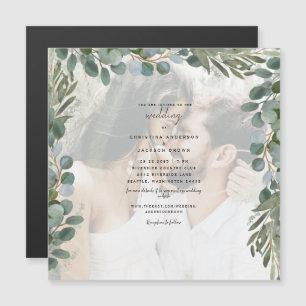 Invitación Magnética Elegante Boda fotográfico Eucalyptus