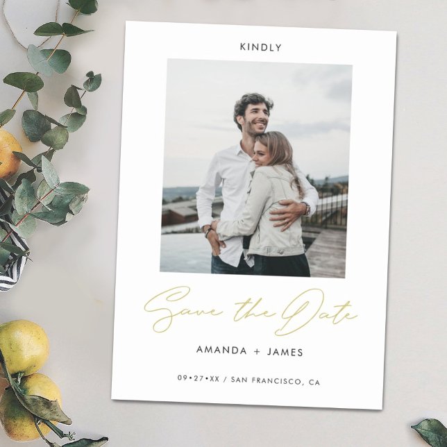 Invitación Magnética Elegante Boda fotográfico moderno (Subido por el creador)