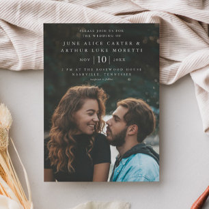 Invitación Magnética Elegante Boda simple de fotos