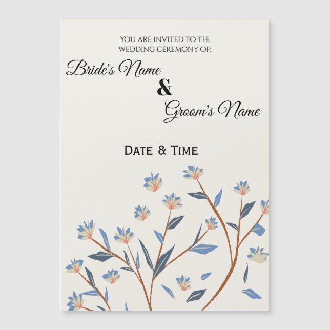 Invitación Magnética Elegante Botánico (Anverso)