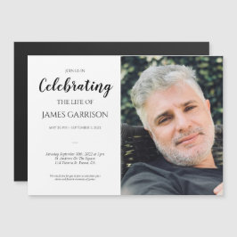 Invitación Magnética Elegante celebración del funeral de la vida