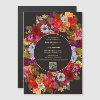 Invitación Magnética Elegante Disposición de Flores Mixtas - Boda de có