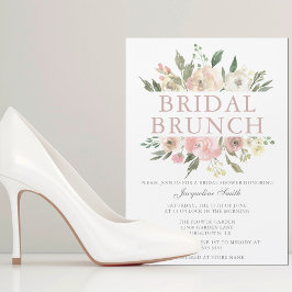 Invitación Magnética Elegante ducha Rubor rosa Floral Bridal Brunch