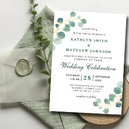 Invitación Magnética Elegante Eucalyptus Greenery Boda moderno