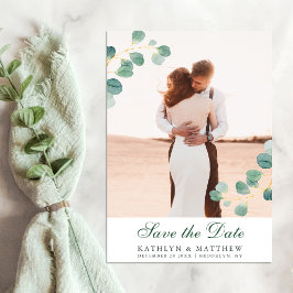 Invitación Magnética Elegante Eucalyptus Greenery Save The Date Boda