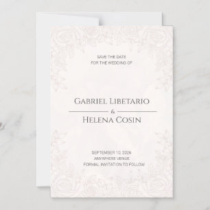 Invitación Magnética Elegante Floral Rosa Claro Magnético Save the Date
