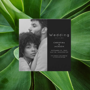 Invitación Magnética Elegante foto de pareja negra salva la fecha