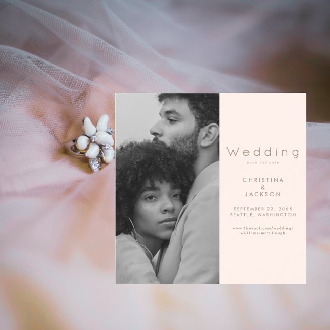 Invitación Magnética Elegante foto de Rubor Guardar la fecha (Subido por el creador)