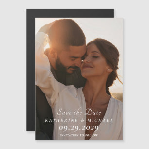 Invitación Magnética Elegante foto de Save the Date