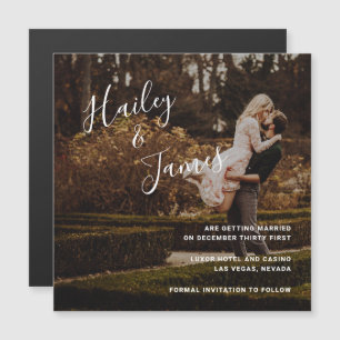 Invitación Magnética Elegante Foto Moderno Ahorro de Fecha de Boda