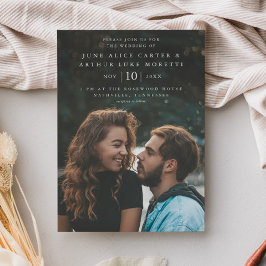Invitación Magnética Elegante Foto Simple de Boda 