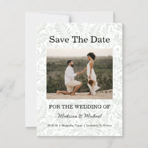 Invitación Magnética Elegante Fotomía Boda Salvar La Fecha