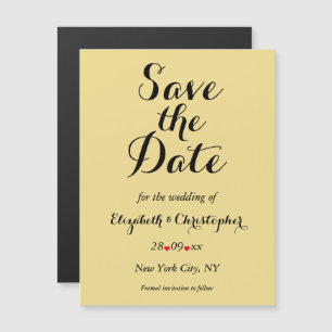 Invitación Magnética Elegante guión Faux Gold Wedding Save the Date