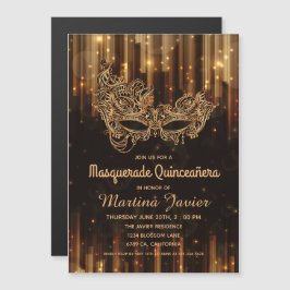 Invitación Magnética Elegante Masquerade Quinceañera 15 cumpleaños