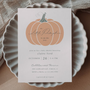 Invitación Magnética Elegante Naranja Pequeña Calabaza Cae Baby Shower