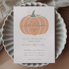 Invitación Magnética Elegante Naranja Pequeña Calabaza Otoño Baby Showe