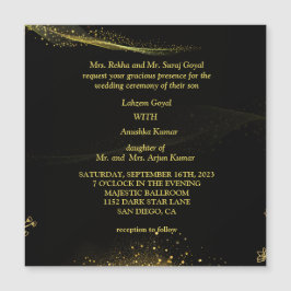 Invitación Magnética Elegante negro y oro