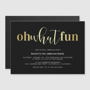 Invitación Magnética Elegante oro Oh Qué Navidades divertidos Fiesta in