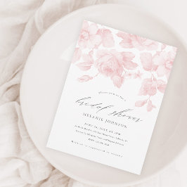 Invitación Magnética Elegante Script Floral rosa ducha de novia