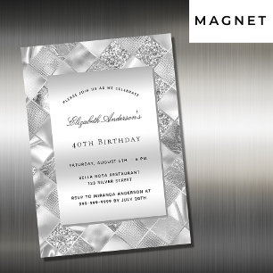 Invitación Magnética Elegante y elegante cumpleaños