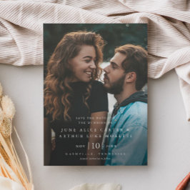 Invitación Magnética Elegante y Simple Foto de Boda Guardar la Fecha