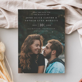 Invitación Magnética Elegante y Simple Foto de Boda Guardar la Fecha