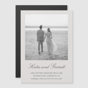 Invitación Magnética Elegante y simple foto gris salva la fecha