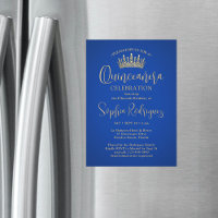 Elegantes espárragos Quinceañera Crown Royal Blue 