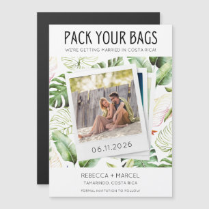 Invitación Magnética Empaquetar tus bolsas Boda de fotos de Costa Rica