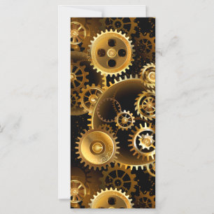 Invitación Magnética Engranajes de latón Steampunk sin costuras