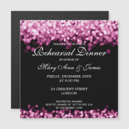 Invitación Magnética Ensayo boda Cena Luces rosadas