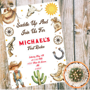 Invitación Magnética Ensillar el primer rodeo salvaje cumpleaños occide