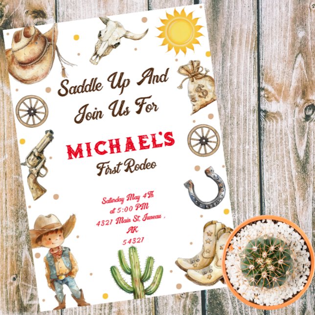 Invitación Magnética Ensillar el primer rodeo salvaje cumpleaños occide (Subido por el creador)