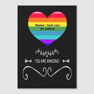 Invitación Magnética ¡Eres Increíble! Corazón arcoiris